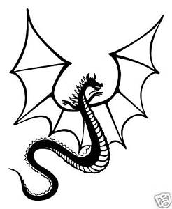 246x300 Medieval Dragon Vinyl Decal Sticker Art Flying Wings Ebay - Medieval Dragon Drawing
