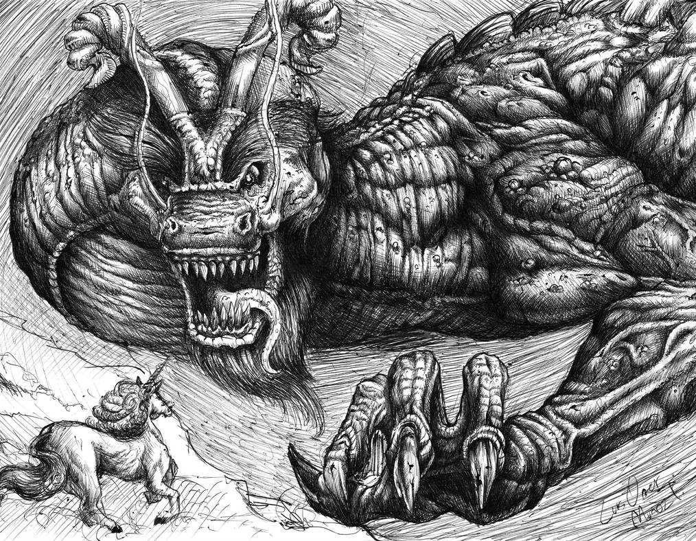 1014x788 The Big Chinese Medieval Dragon - Medieval Dragon Drawing