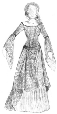 202x400 drawing of a medieval dress it's very beautiful costume addiction - Medieval Dress Drawing