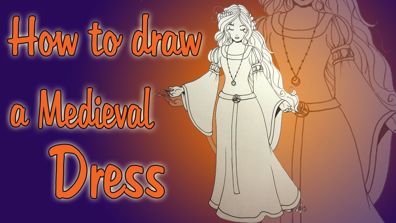 1280x720 How To Draw A Medieval Dress - Medieval Dress Drawing