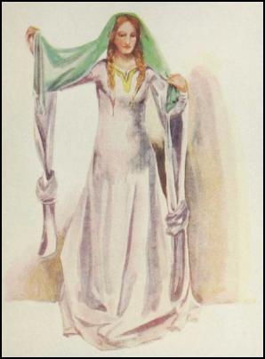 298x404 Pictures Of Early Medieval Womens Hair Headdresses - Medieval Dress Drawing