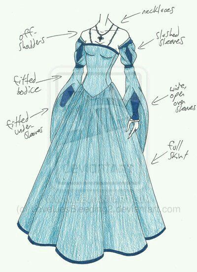400x551 Fancy Dresses Drawing Clothes, Dress - Medieval Dress Drawing