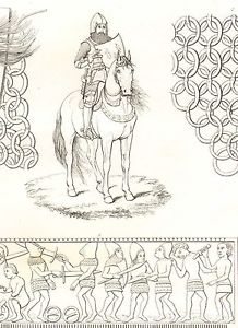 218x300 Print Weapons Arms Armour Knight Chainmail Shield - Medieval Helmet Drawing