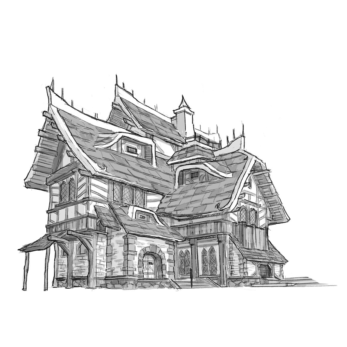 Medieval House Drawing at Explore collection of