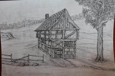 400x266 first attempts medieval houses - Medieval House Drawing