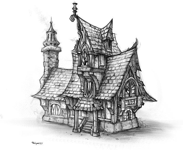 Medieval House Drawing at PaintingValley.com | Explore collection of ...