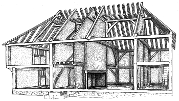 350x198 Medieval House From North Cray, Kent Weald And Downland - Medieval House Drawing