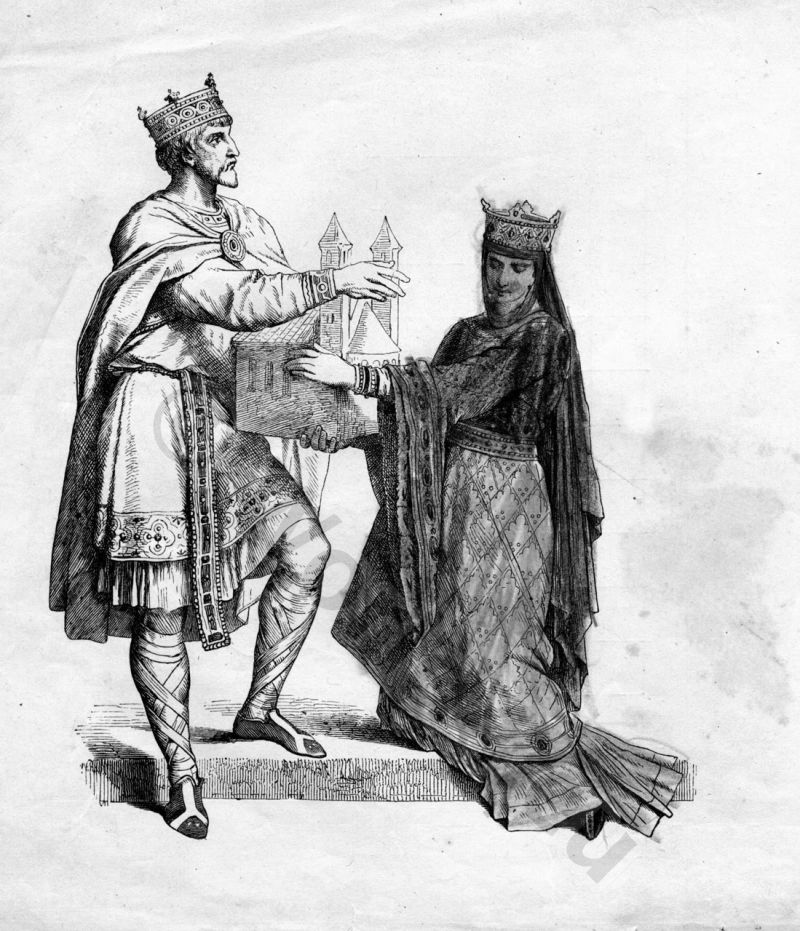 800x931 Medieval Clothing Century German King And Queen - Medieval King Drawing