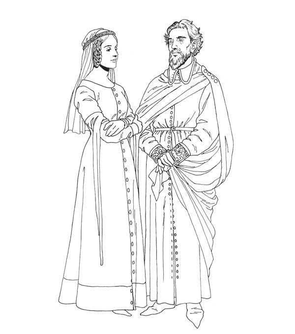 600x680 Middle Ages, King And Queen History Coloring Pages Coloring - Medieval King Drawing