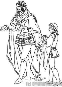 249x350 World Cultures - Medieval King Drawing