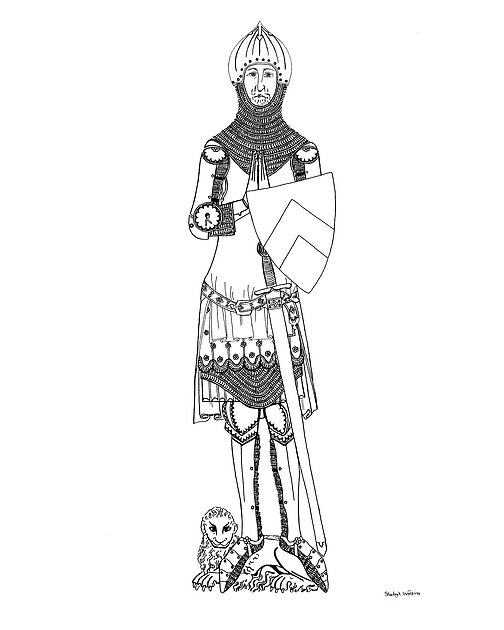 504x630 Medieval Knight Drawing Poster - Medieval Knight Drawing