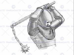 300x226 Painting Drawing Medieval Knight Mace Morning Star Art Print - Medieval Knight Drawing