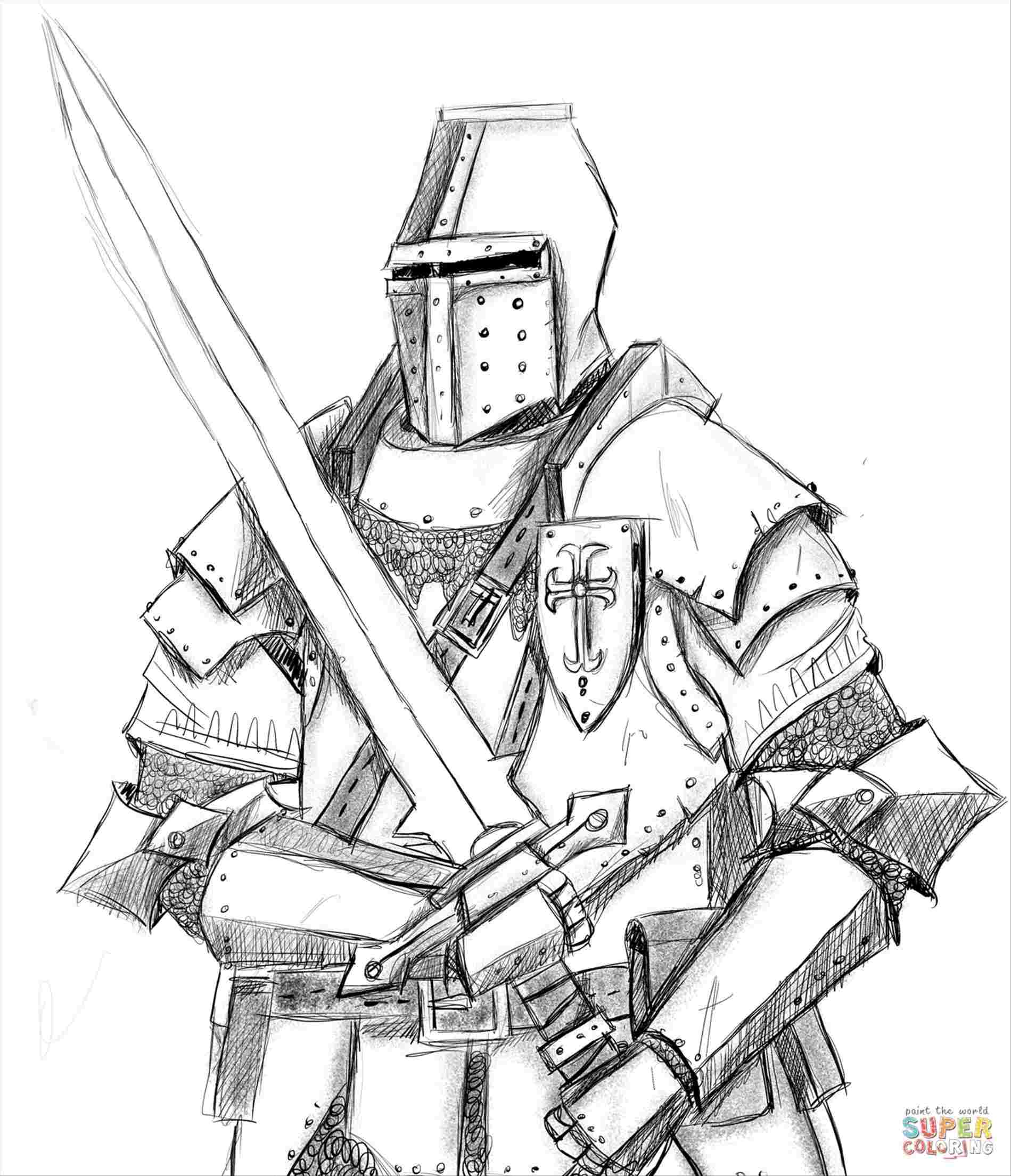 Medieval Knight Drawing at PaintingValley.com | Explore collection of ...