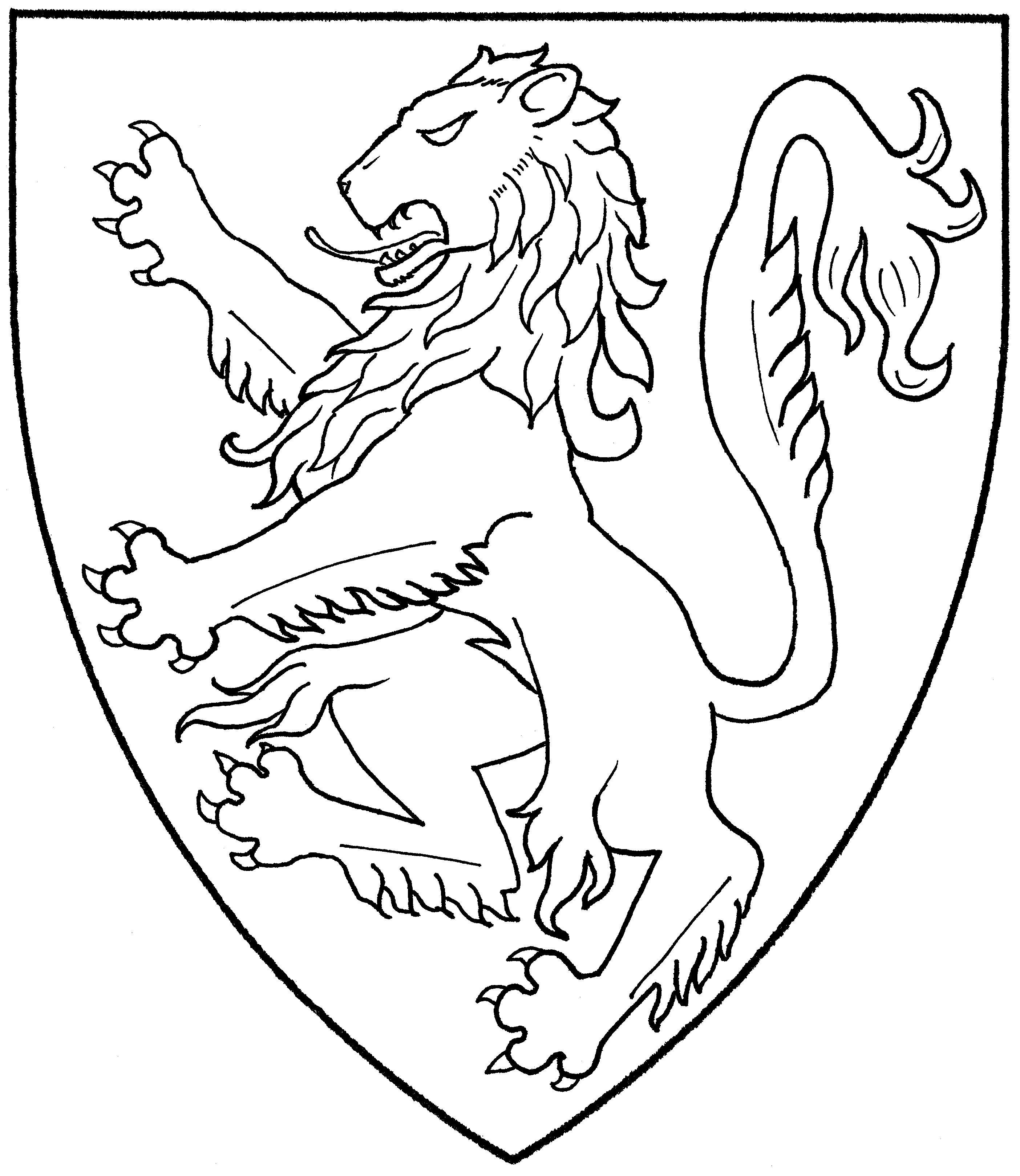 2808x3238 Lion Mistholme - Medieval Lion Drawing