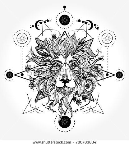 415x470 Lion Tattoo And T Shirt Design Ornamental Tattoo Medieval Lion - Medieval Lion Drawing