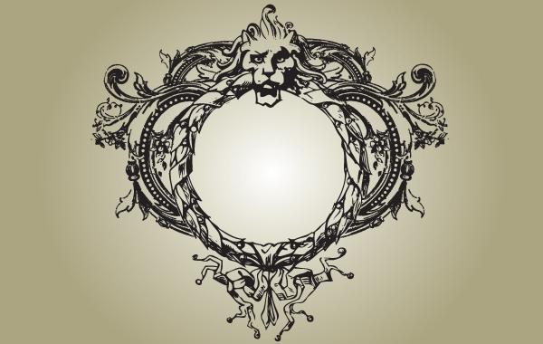 600x380 Vintage Medieval Lion Crest - Medieval Lion Drawing