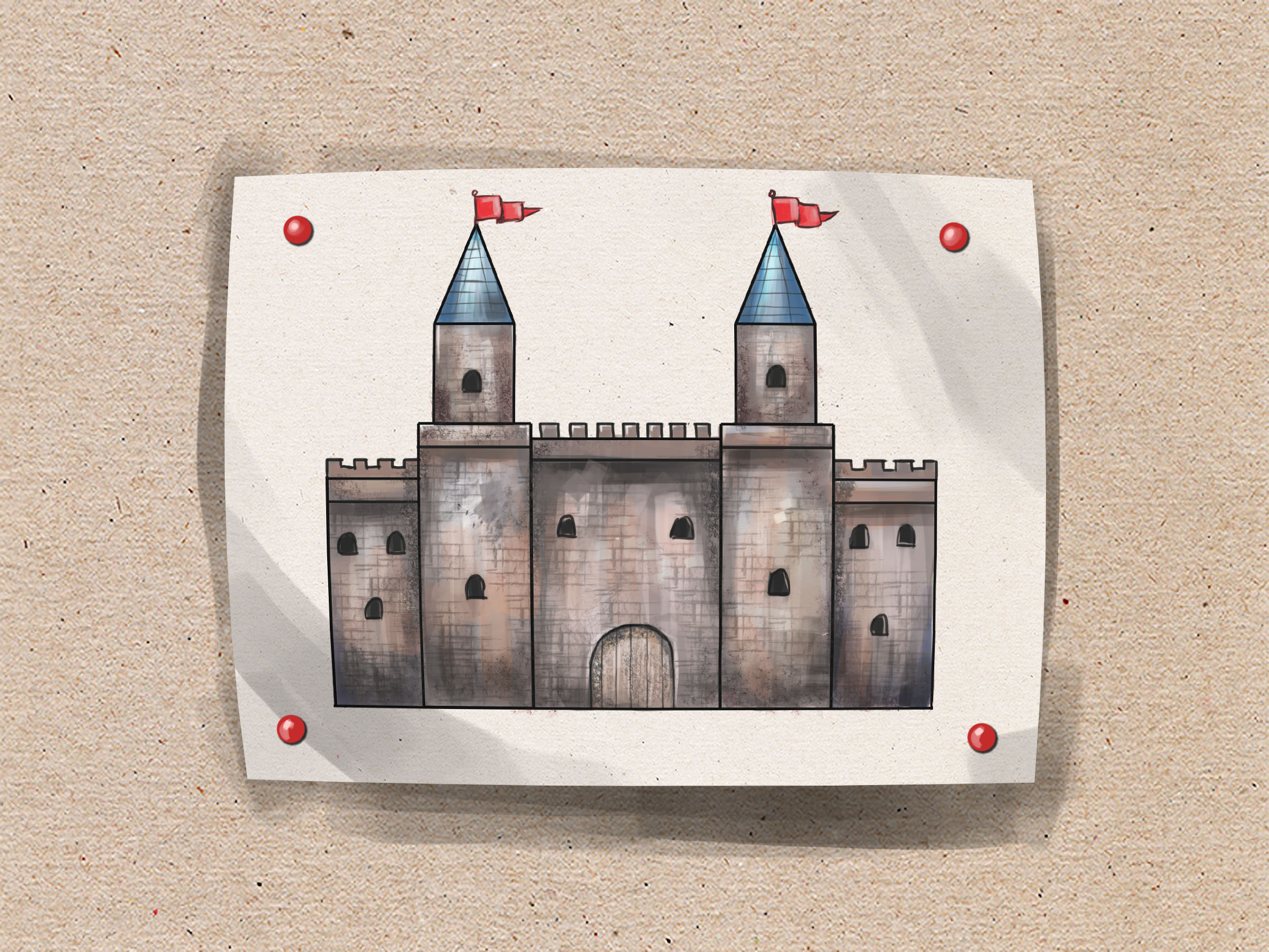 2304x1728 How To Draw A Medieval Castle Steps - Medieval Manor Drawing