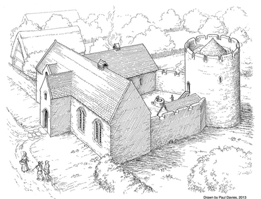 Drawing Manor House In Medieval Europe Burnsocial