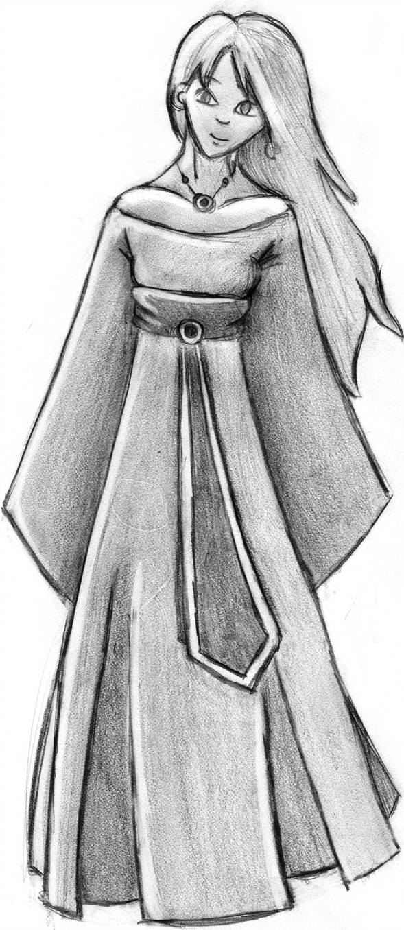 589x1356 Medieval Princess - Medieval Princess Drawing