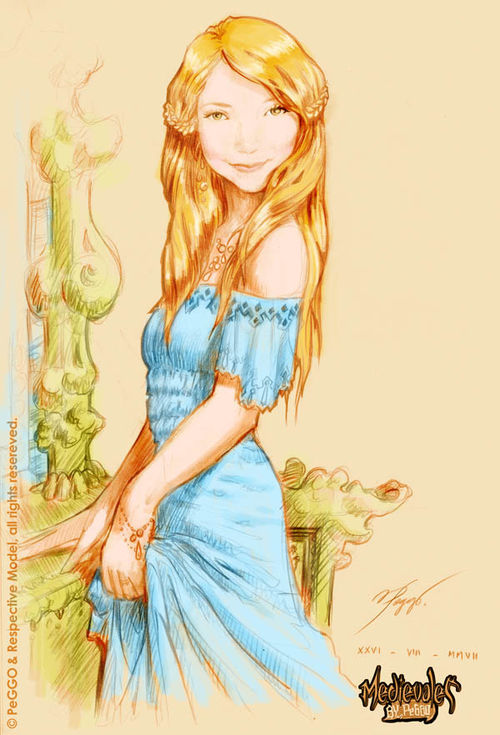 500x735 Medieval Princess - Medieval Princess Drawing