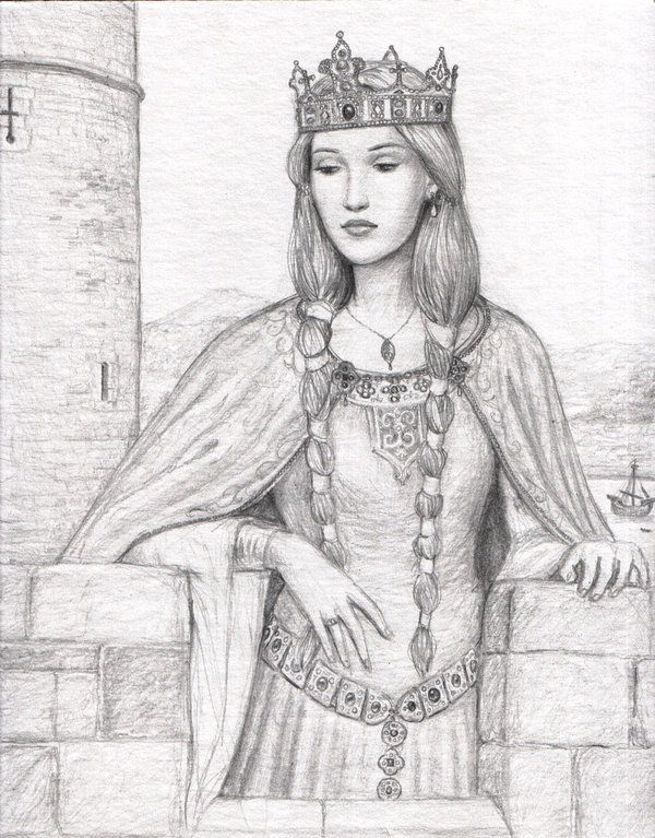 600x767 All Things Arthurian Princess Drawings - Medieval Princess Drawing