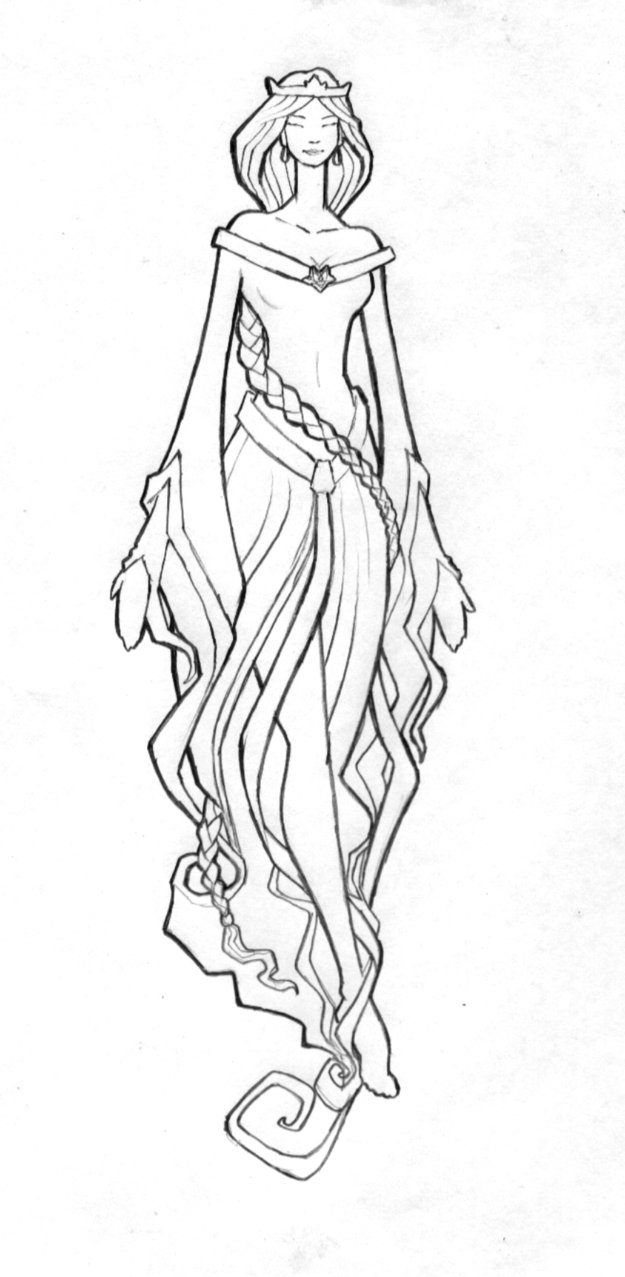 625x1277 Queen Drawing Sketch For Free Download - Medieval Princess Drawing