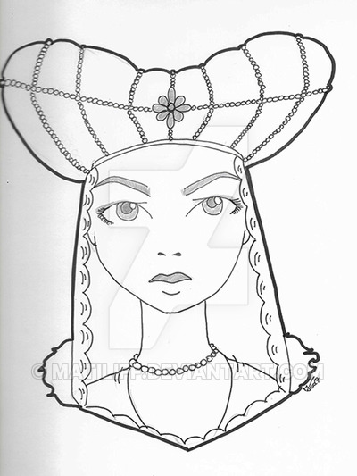 400x533 Medieval Queen - Medieval Queen Drawing