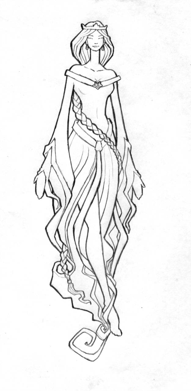 625x1278 Medieval Queen Sketch - Medieval Queen Drawing