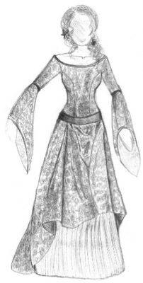 202x400 drawing of a medieval dress it's very beautiful costume addiction - Medieval Queen Drawing