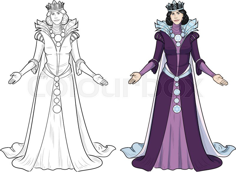 800x583 Winter Queen Beautiful Female Stock Vector Colourbox - Medieval Queen Drawing