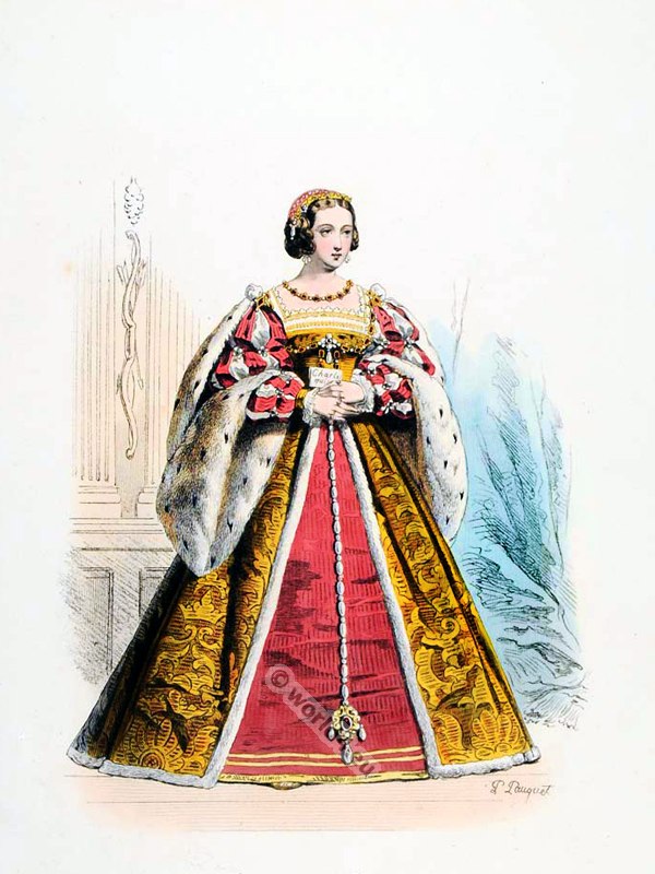600x800 eleanor of austria queen of france in court dress - Medieval Queen Drawing