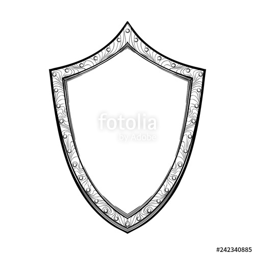 500x500 Early Medieval English Shield Front View Element For Design Coat - Medieval Shield Drawing