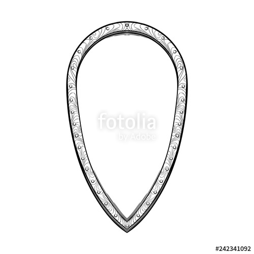 500x500 Early Medieval Kite Or Viking Shield Front View Element - Medieval Shield Drawing
