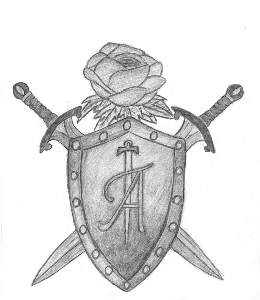 832x961 Sword Drawing Shield For Free Download - Medieval Shield Drawing