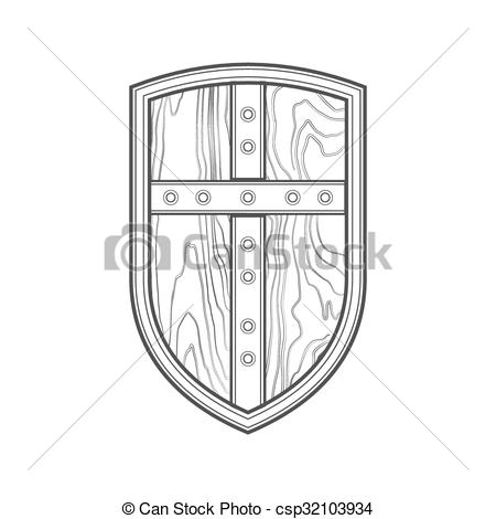 450x470 outline medieval shield with cross icon illustration vectors - Medieval Shield Drawing