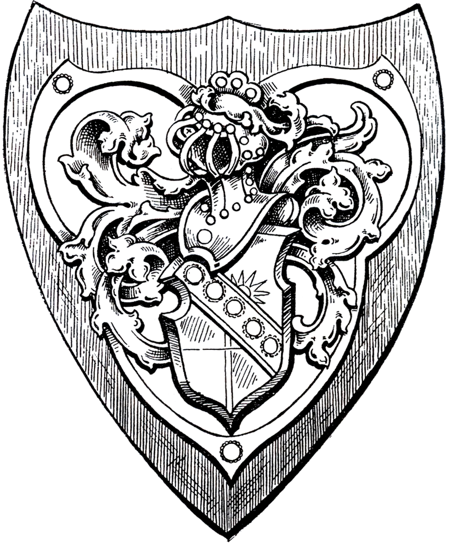 1487x1800 Vintage Shield Armor Image - Medieval Shield Drawing