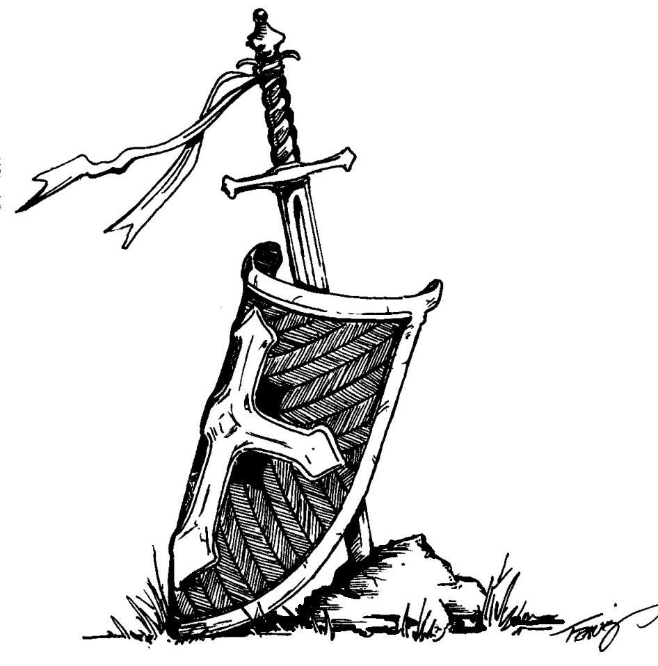946x958 Sword And Shield Camping - Medieval Shield Drawing