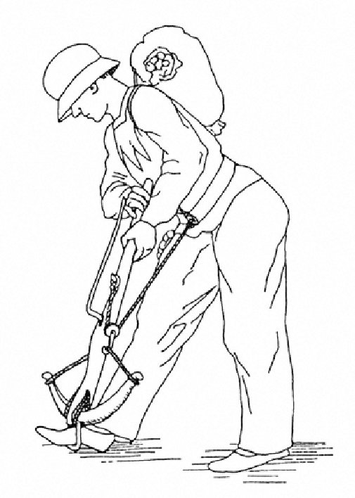 505x708 a medieval soldier spanning his crossbow with a crossbow bender - Medieval Soldier Drawing