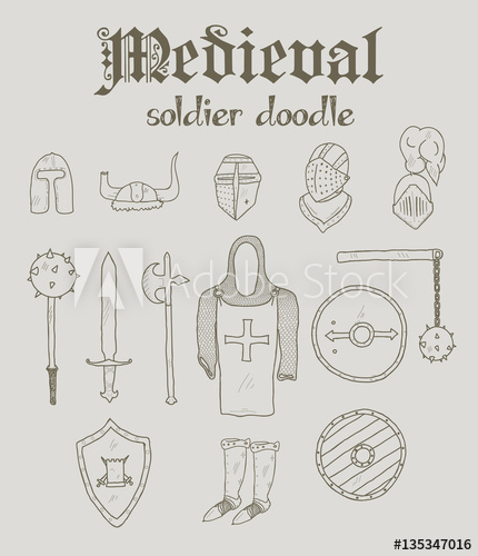 430x500 Medieval Soldier Doodle - Medieval Soldier Drawing
