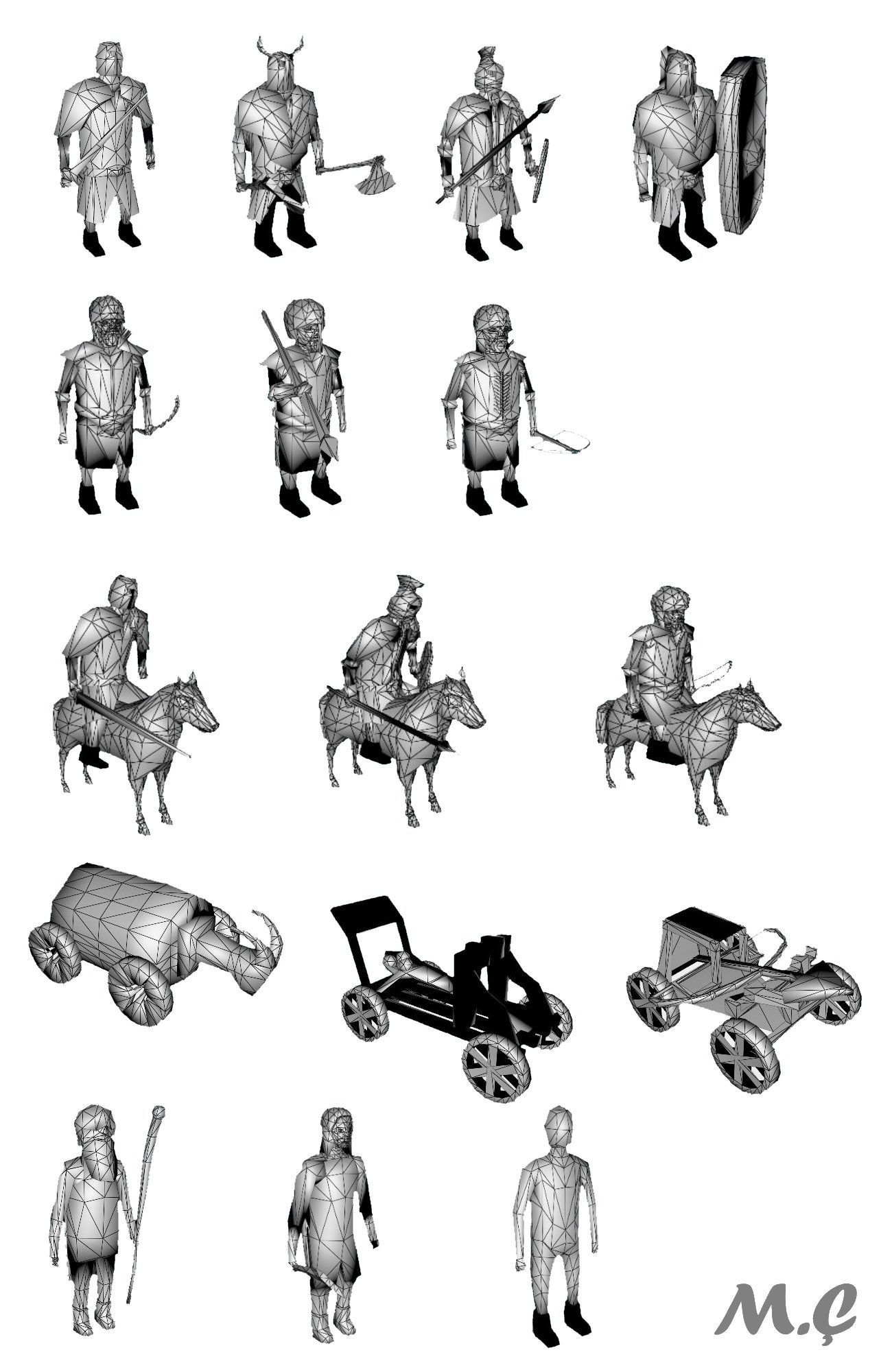 1300x2000 asset medieval soldier pack cgtrader - Medieval Soldier Drawing