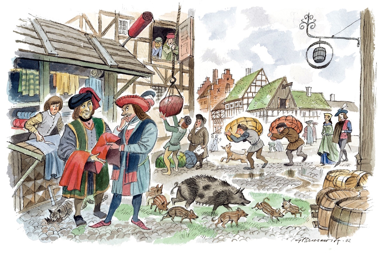 Рисунок на тему формирование средневековых городов городское ремесло