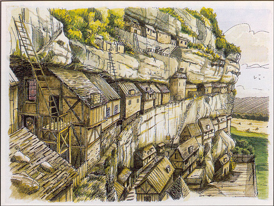 1133x850 Dordogne And Lot Valley Bike Trip Drawing Of What It Might Have - Medieval Town Drawing