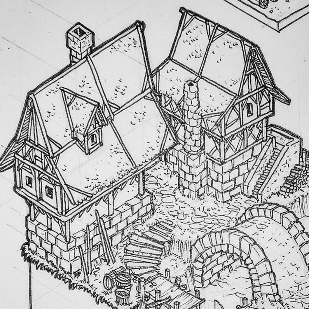 Рисунок на тему средневековая деревня