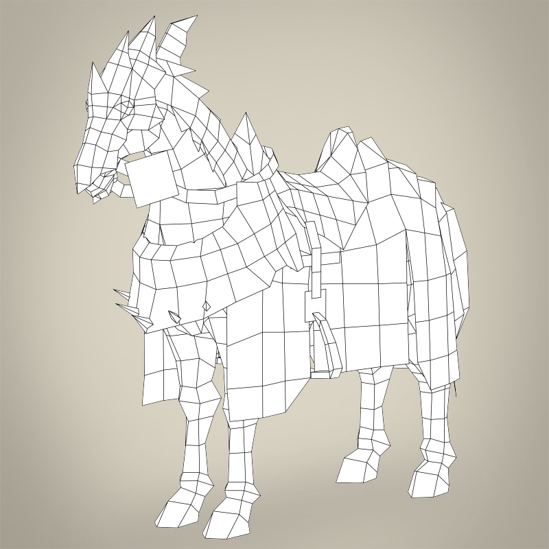 800x800 Fantasy Medieval Warrior Horse Model - Medieval Warrior Drawing