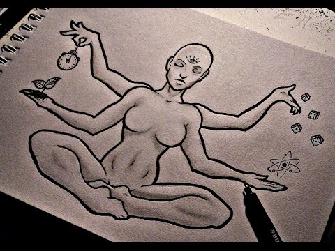 480x360 drawing meditation girl - Meditation Drawing