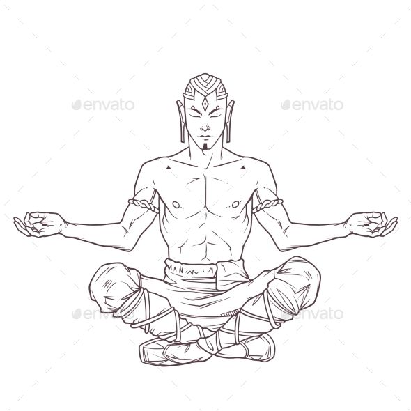 590x590 meditation drawing free download - Meditation Drawing
