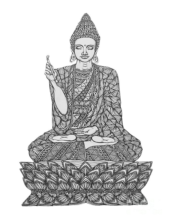 695x900 buddha drawing meditation for free download - Meditation Drawing