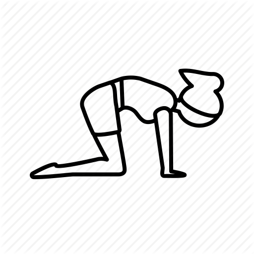 512x512 bend, cat, marjariasana, meditation, pose, yoga icon - Meditation Pose Drawing