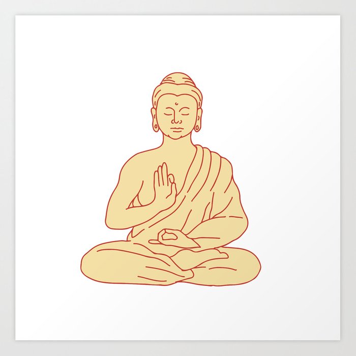 drawing meditation pose