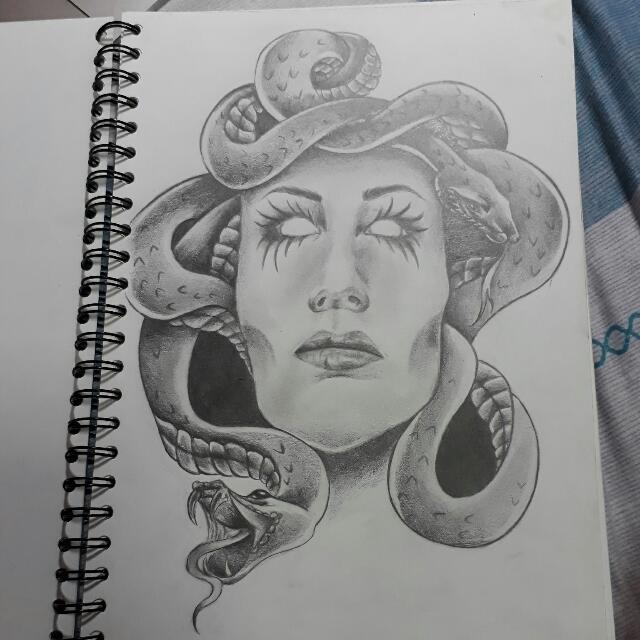 640x640 medusa drawing, design craft, art prints on carousell - Medusa Drawing
